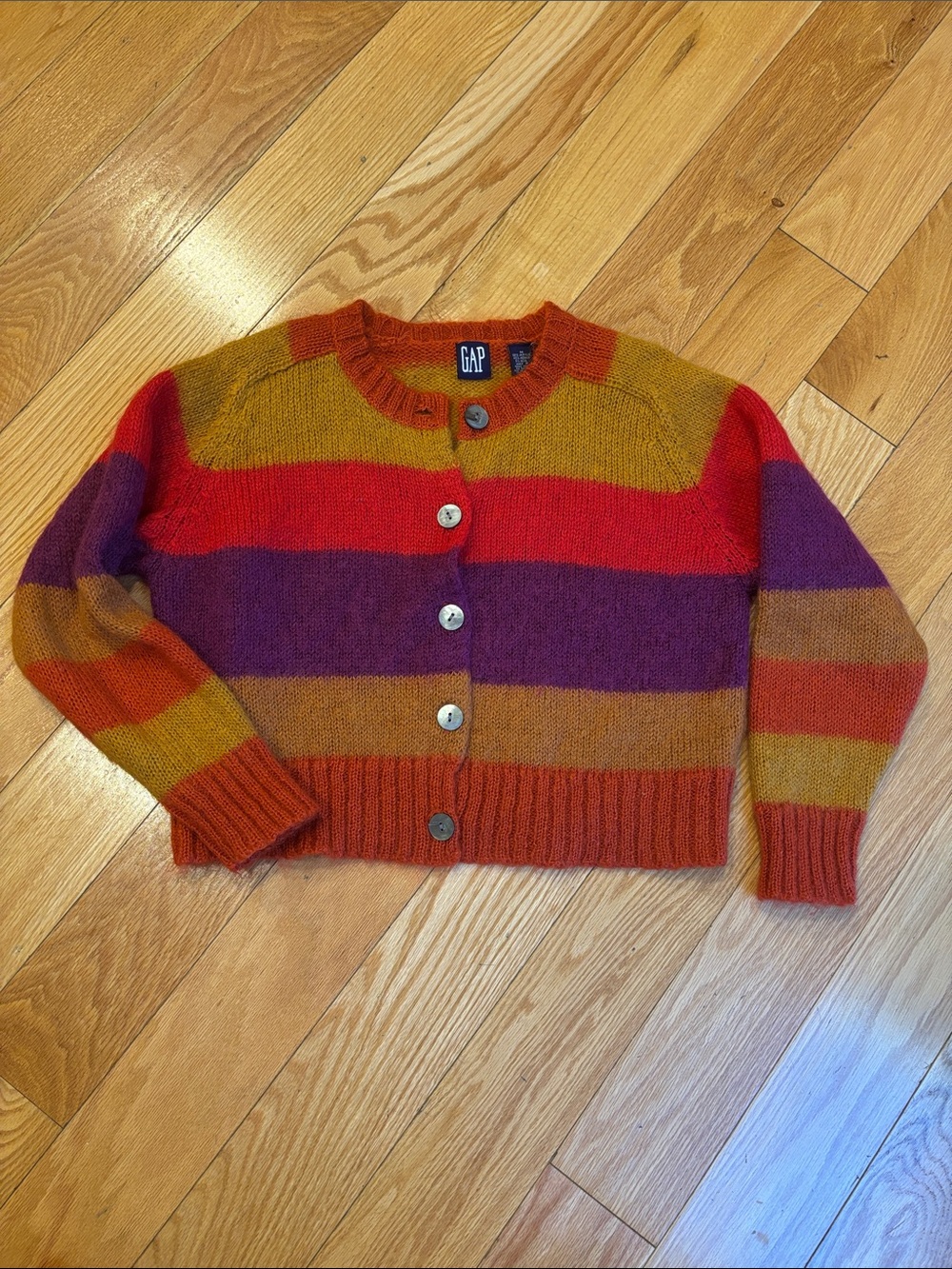 GAP Women's Mohair-Blend Crewneck Sweater - Mustard & Rust